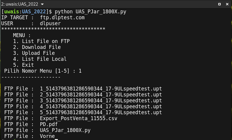 PJar UAS File on Ftp